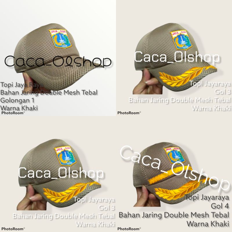 Topi PNS DKI Jayaraya khaki bahan jaring dobel mess