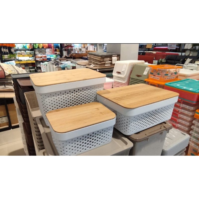 [COD] [SAMEDAY] STORAGE BOX INFORMA / BOX SERBAGUNA DENGAN TUTUP KAYU/ BOX ORGANIZER/ ORGANIZER BOX/