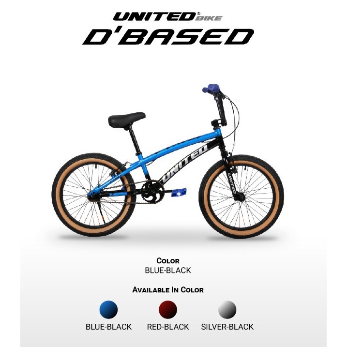 Sepeda Anak United BMX D'Based 20 inch dbased Sepeda BMX United Murah Garansi SNI-Blue Black