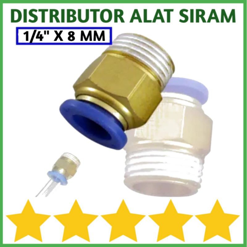 FITTING PNEUMATIC SLIP LOCK 1/4 X 8MM KONEKTOR LURUS STRAIGHT SELANG PU 8 MM