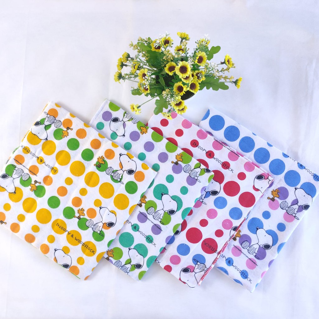 ISI 6 pcs Kain Pernel / Kain Bedong Bayi Uk.Besar 90 X120 Motif Animal dan Polkadot