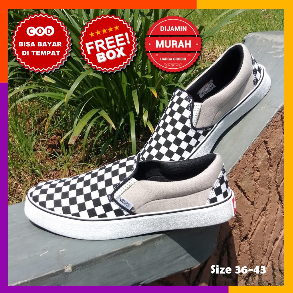 Sepatu Vans Slip On Slipon Checkerboard Catur