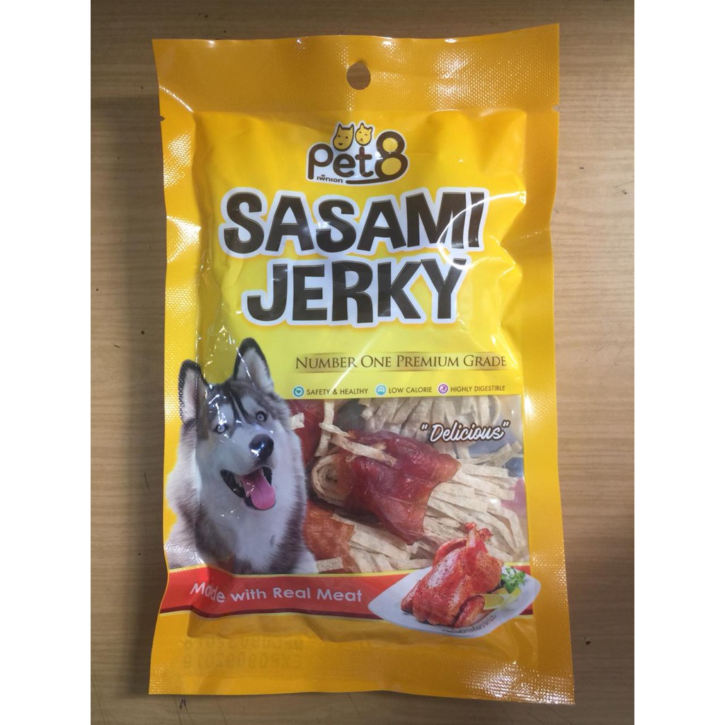 Pet8 JJ11 Sasami Jerky Chicken Fillet Wrap Fish Strip Fold Half 50gr JJ11