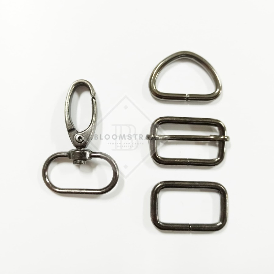 Set ring besi 2,5cm Black nikel ring tas 25mm 2,5 cm 25 mm black nikel