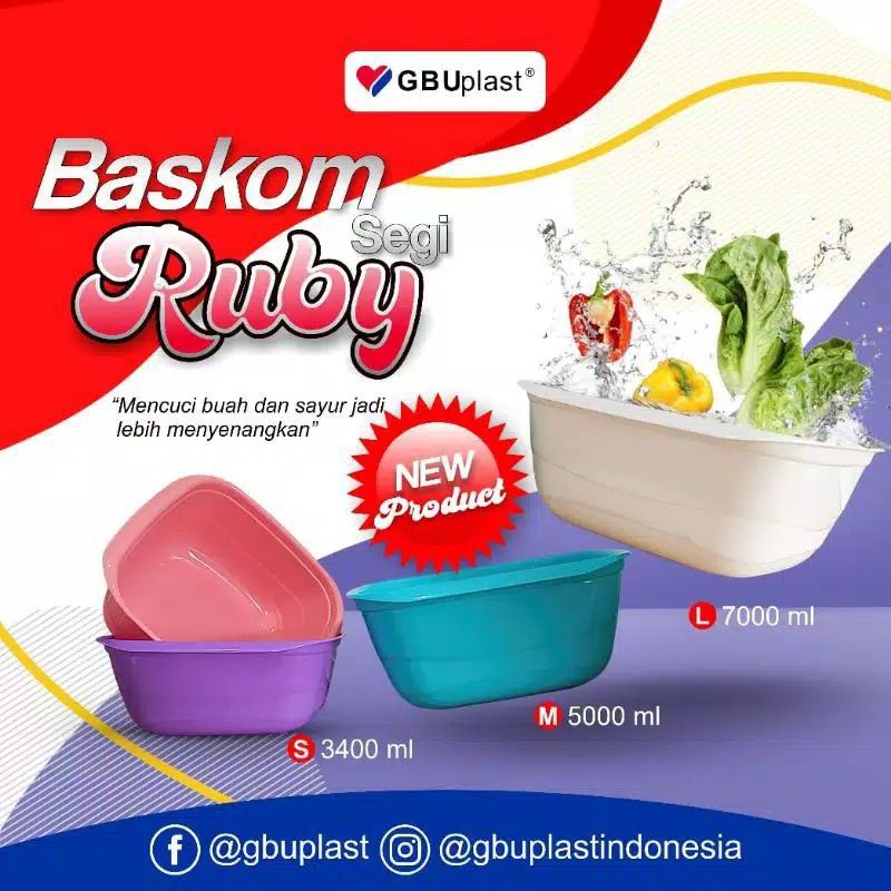 RUBY GBU BASKOM PLASTIK SEGI BASKOM SAYUR