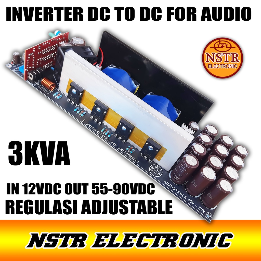 INVERTER DC TO DC 3KVA REGULASI ADJUST 60V-90V