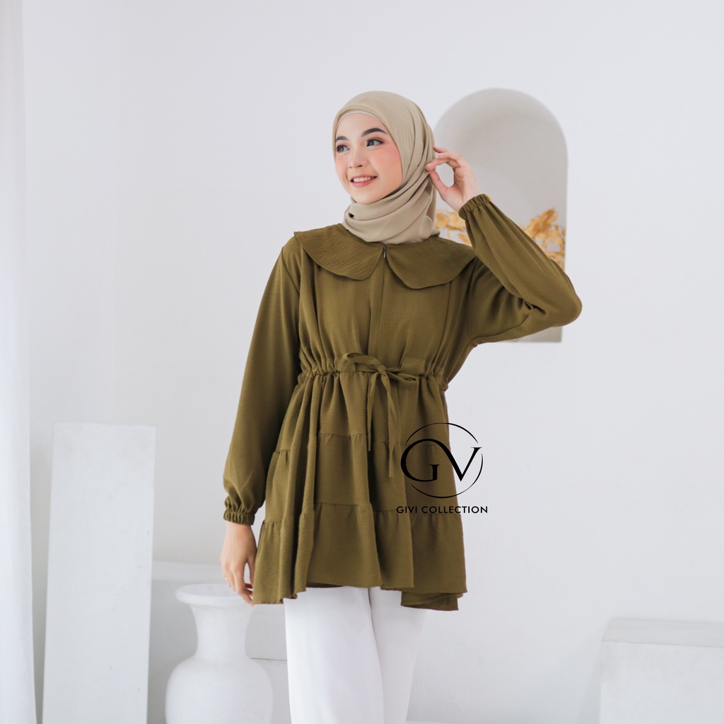 carla tunik crinkle | atasan crinkle | baju wanita terbaru