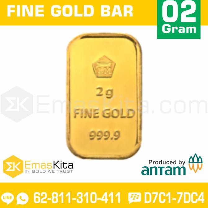 BIG SALE 02 GRAM - LM ANTAM / EMAS BATANGAN MURNI / BERSERTIFIKAT / BERGARANSI TERLENGKAP