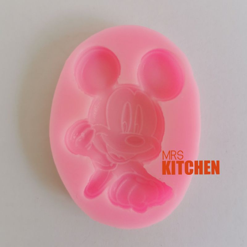 CETAKAN SILIKON MICKEY MOUSE SETENGAH BADAN HALF BODY DISNEY COKLAT FONDANT CLAY SILICONE MOLD