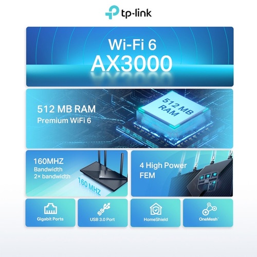 TP-LINK Archer AX55 AX3000 Dual Band Gigabit WiFi 6 Router