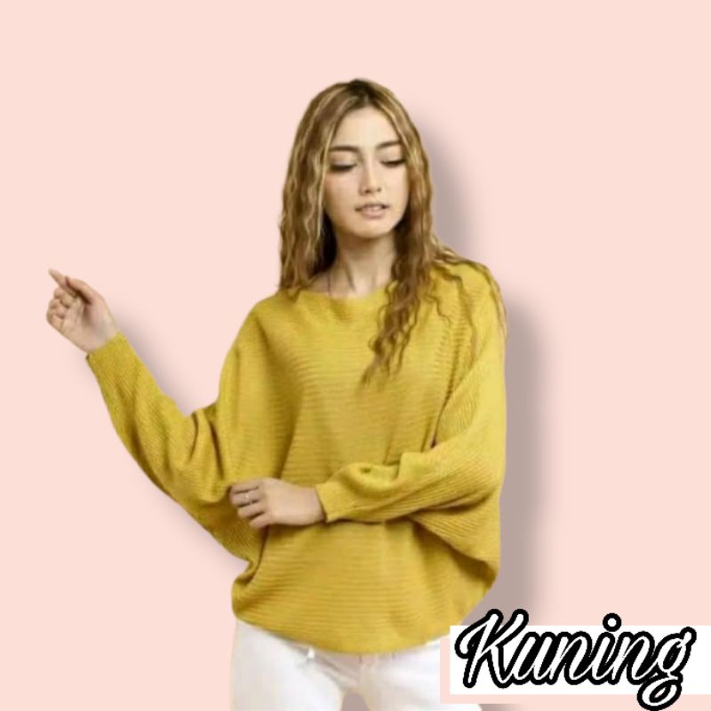 BATWING LASPERAL KNIT BLOUSE RAJUT POLOS OVERSIZE WANITA BAJU KALONG RAJUT WANITA BAJU RAJUT WANITA OUTER RAJUT WANITA ATASAN RAJUT WANITA TERLARIS TERLAKU TERMURAH TERBAIK COD KEKINIAN TRENDING VIRAL ISCO PUSAT GROSIR PRODUK RAJUT KNIT ONLINE TERBESAR-5