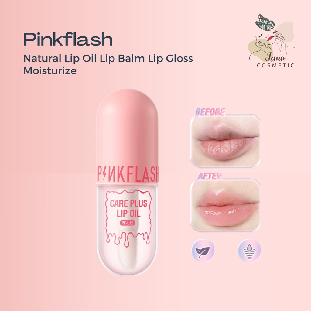 PINKFLASH Natural Lip Oil Lip Balm Lip Gloss Moisturize Repair Nourish Reduce Wrinkles Waterproof Multi-uses