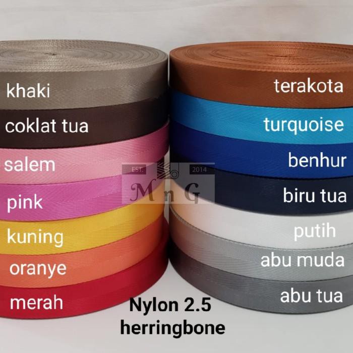 Dijual Webbing Nylon 2.5 herringbone (roll) - Abu Tua Diskon