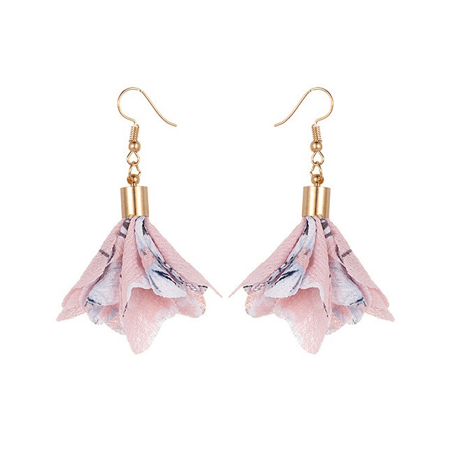 LRC Anting Gantung Fashion Flowers Pendant Decorated Earrings