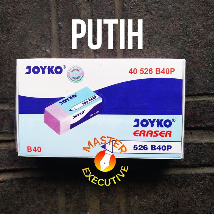 [Pak - 40 Buah]  Joyko Penghapus Kecil / Rubber Eraser 40 Bh - Putih Hitam Mix - Putih