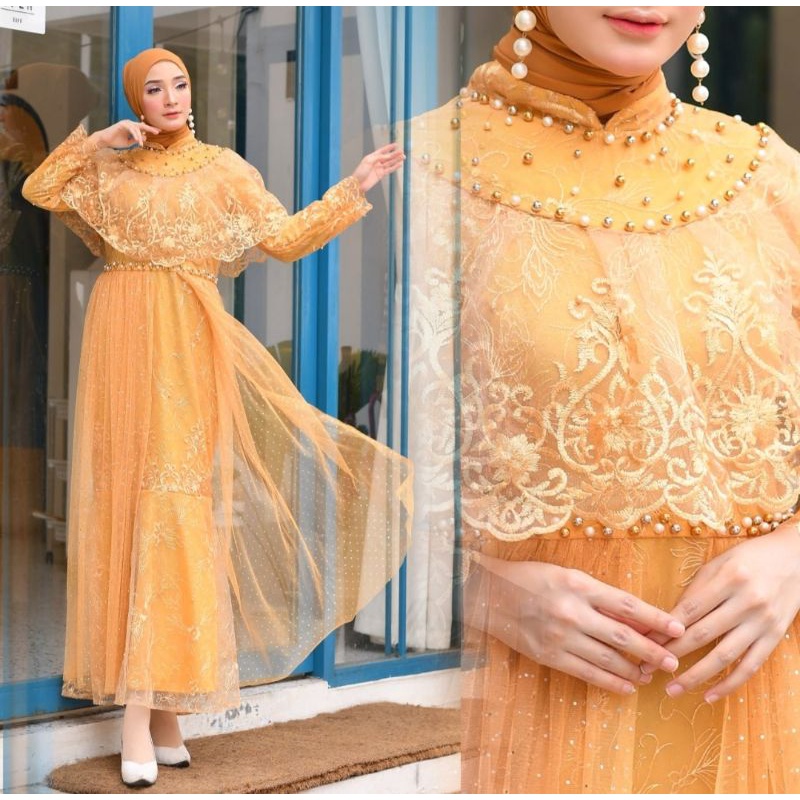 Gamis asyifa kebaya/gamis pesta/gamis modern/gamis muslim