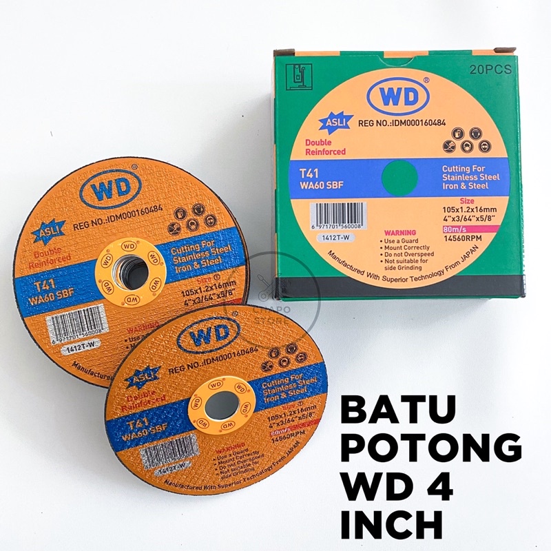 batu potong wd 4&quot; inch mata gerinda potong wd mata gurinda potong wd