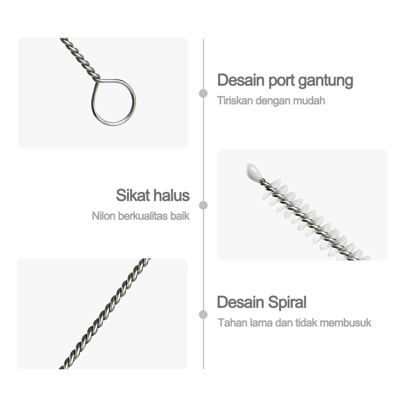 SIKAT PEMBERSIH SEDOTAN SIKAT SEDOTAN STAINLESS BRUSH STRAW/Sikat Pembersih Sedotan/Sikat Jerami Stainless Steel L219