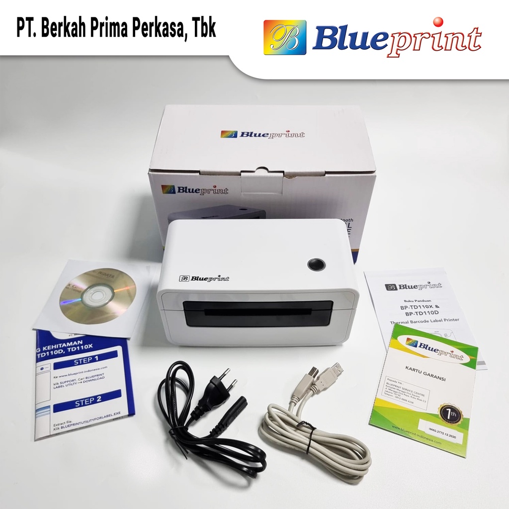 Barcode Printer Thermal Label Resi Pengiriman A6 Blueprint TD110D Bluetooth Printer Stiker TD 110D Bluetooth Blueprint