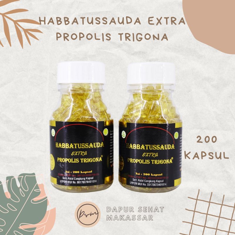 Habbatussauda Extra Propolis Trigona Variasi: 200 Kapsul 100 Kapsul cod Makassar habbatussauda murah meningkatkan imunitas tubuh