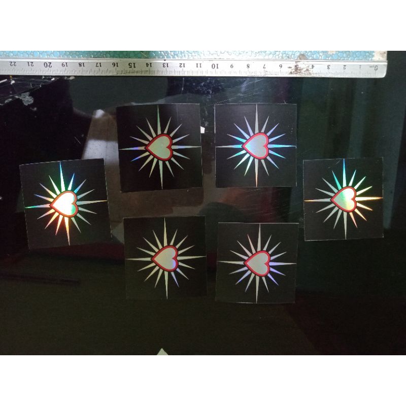 

Stiker hati bersinar PSHT printing bahan vinyl/stiker PSHT hologram menyala/stiker logo lambang psht