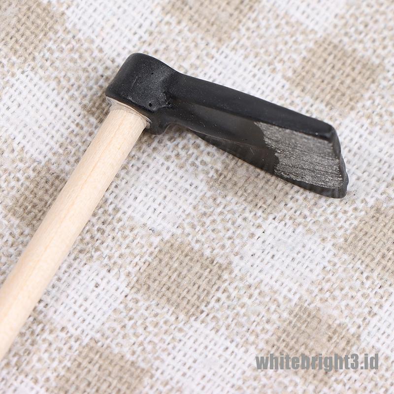 (white3) Miniatur Hoe / Cangkul Tanaman Skala 1: 12 Untuk Dekorasi Rumah Boneka