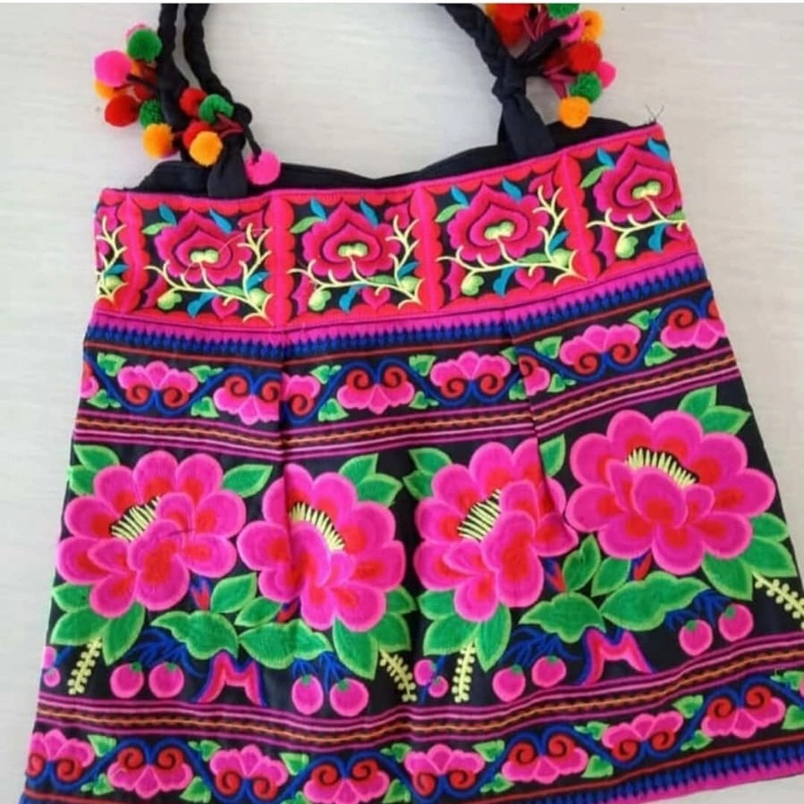 Tas bordir bunga bangkok besar pom2