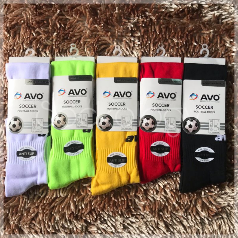 (Min 3pcs @21.750) Kaos kaki bola AVO selutut Anti slip (R8) Soccer sock