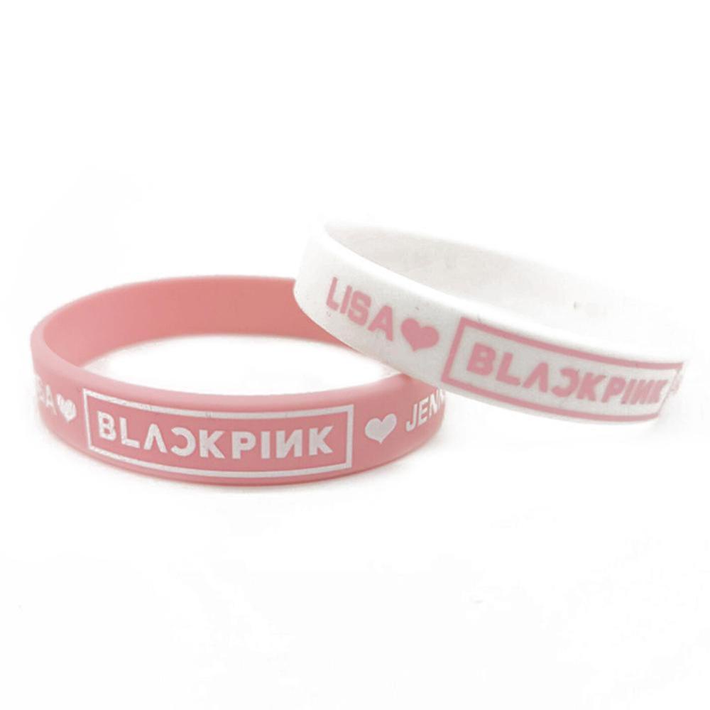 Timekey Gelang Silikon Motif Nama Anggota Grup Band KPOP BLACKPINK Warna Pinkputih X2Z2