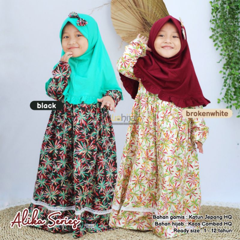 alika Set syari anak yua hijab usia 1-12th