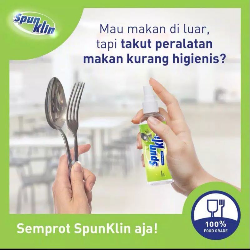 SpunKlin Sanitizer Untuk Alat Makan Food Grade (wangi netral) Spunklin Anti Virus, Anti Bakteri