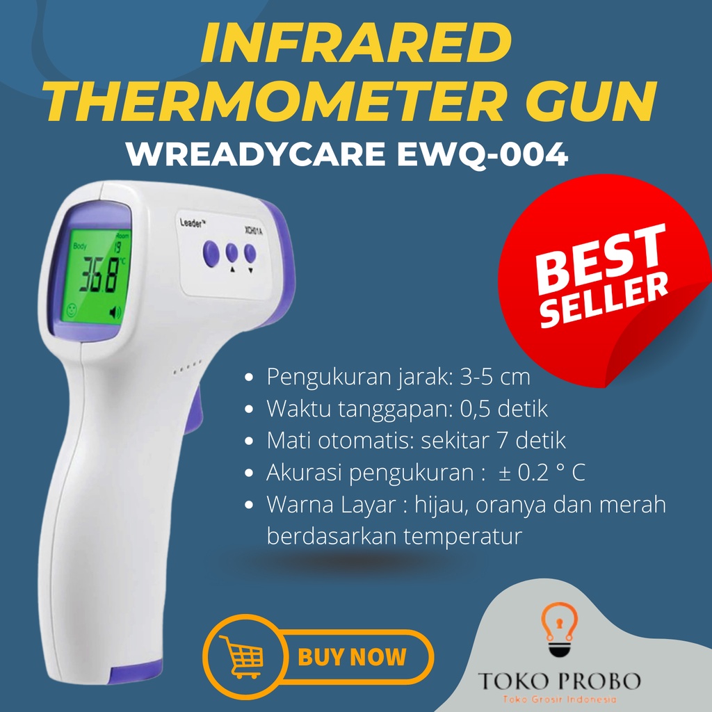 [ Terlaris / Termurah ] Wreadycare Medical Infrared Thermometer Gun Pengukur Suhu  tipe EWQ-004