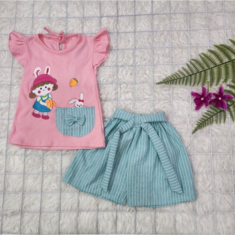 baju bayi perempuan stelan celana baby girl