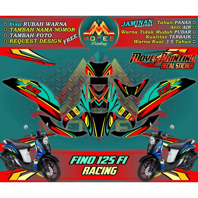Stiker motor decal fino fi sticker fino 125fi decal striping motor fino decal mtr honda fino fi