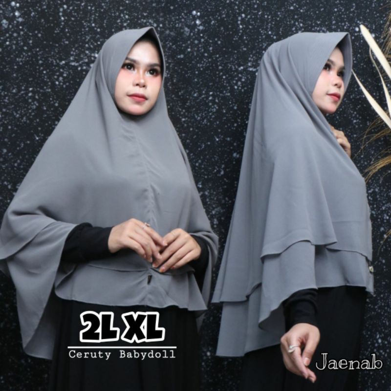 Jaenab Jilbab/ Khimar Ceruty Babydoll 2L Xl