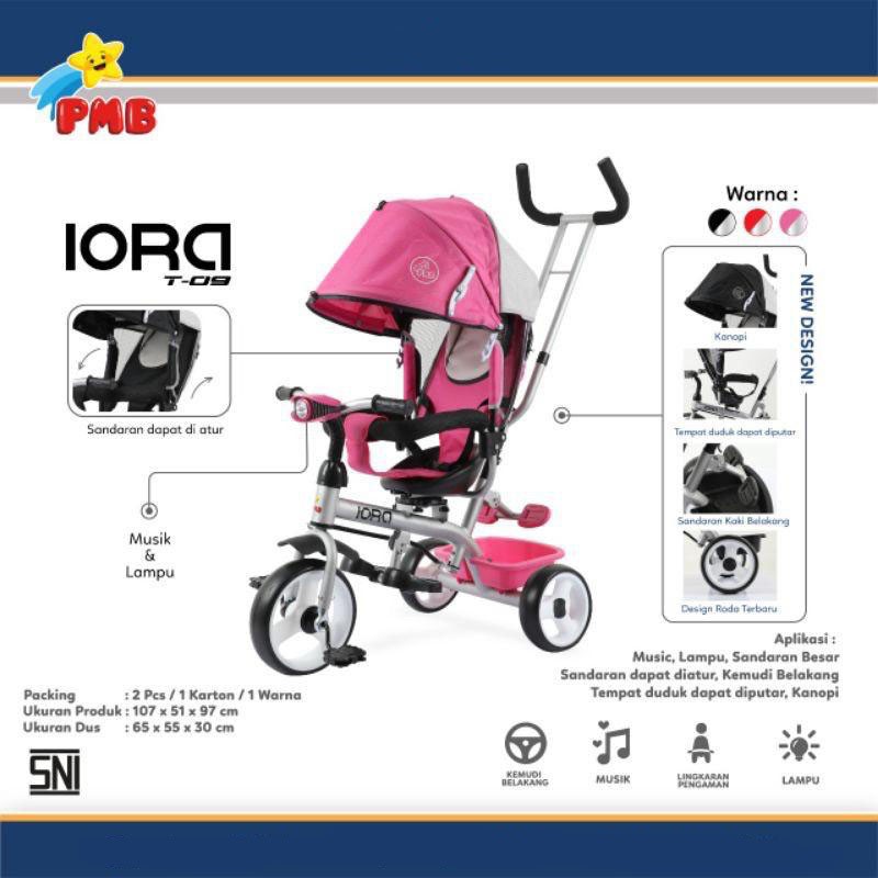 Sepeda Anak Roda 3 Tiga PMB Iora T-10, T-09, T-17, T-18 Sepeda Stroller