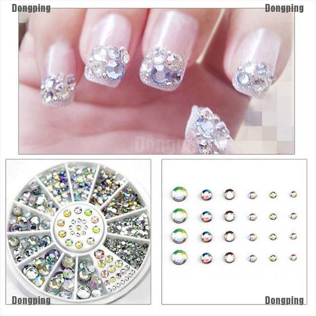 2400pcs Rhinestone clear uk.  1.5mm / Berlian imitasi bulat pipih 3D / dekorasi nail