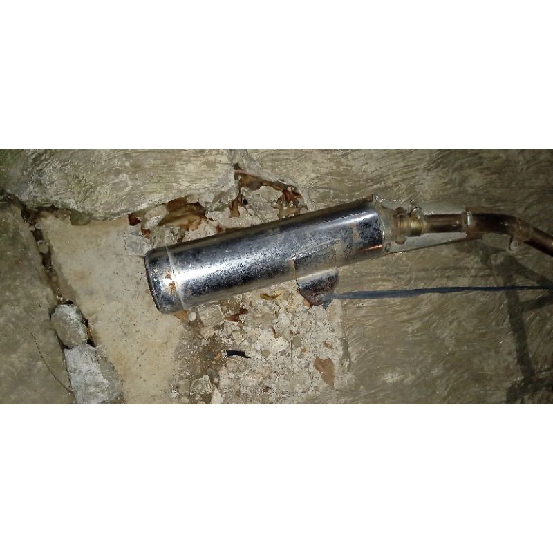 knalpot standar ninja 250 karbu chrome komplit