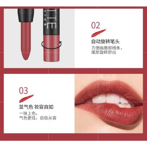 DNM Lipstik Matte Beludru Long Lasting Rotate 19 Colors