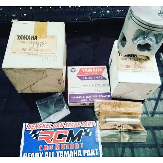 PISTON SEHER SEKER KIT SET RXZ RX-Z OS OVERSIZE UKURAN UK 0 STANDAR STD ORI ORIGINAL YAMAHA 55G