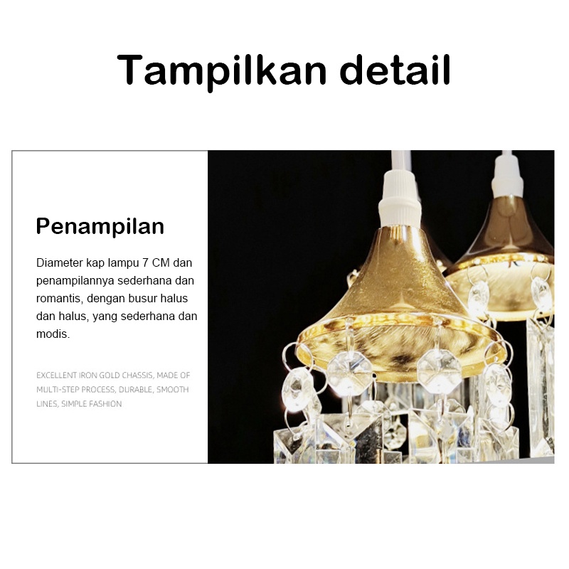 Lampu Gantung Kristal Rumbai 1 Set Isi 10 Lampu Gantung Dekorasi Wedding Event LED Lampu/Home Decor/hias Dekorasi