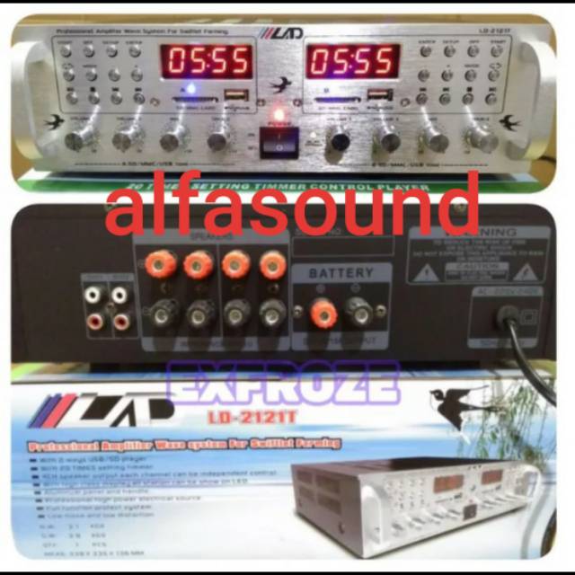 Ampli Amplifier Walet LAD LD 2121T USB Player amplifier LD 2121 T