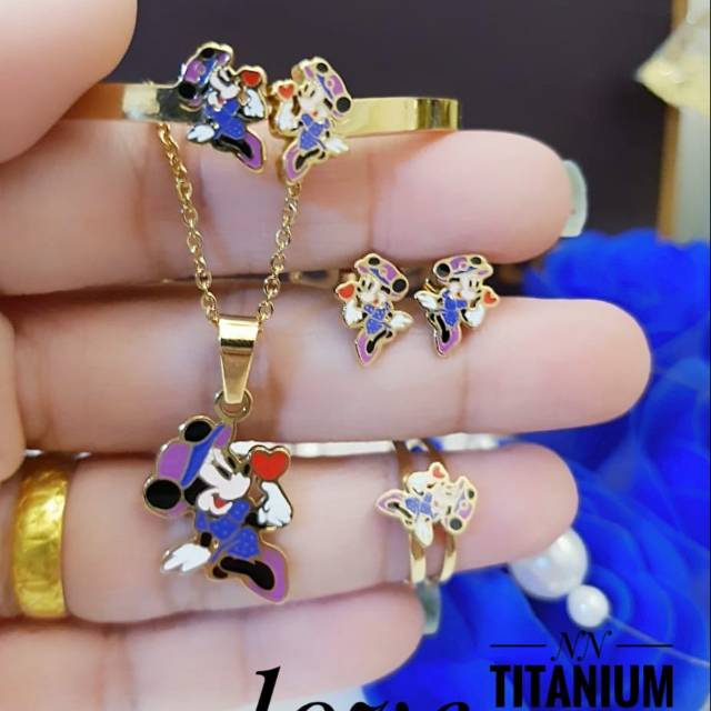 Titanium set perhiasan anak 3007k