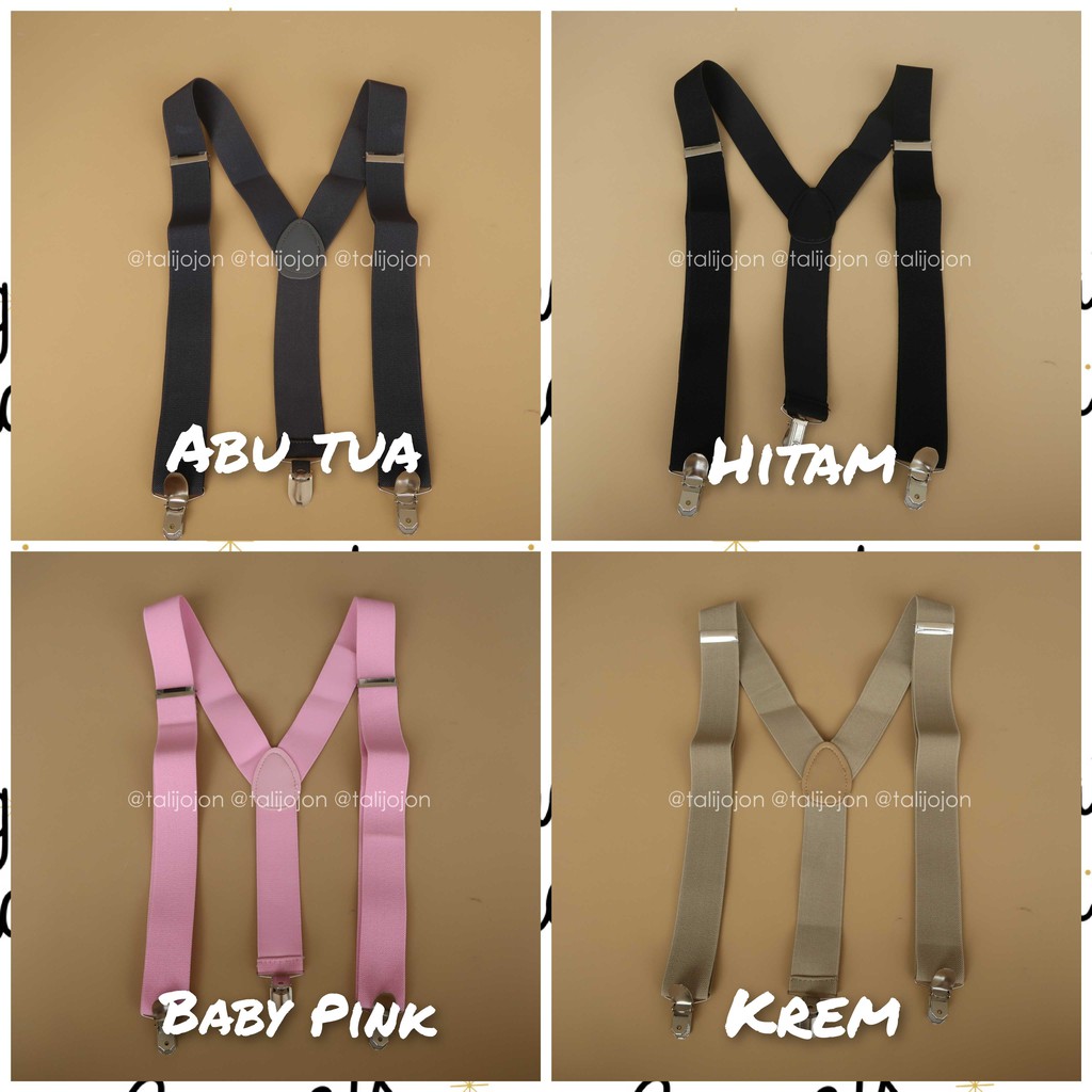 Suspender Pria Dewasa Anak dan Balita Bahan 100% Rubber Premium Warna Lengkap