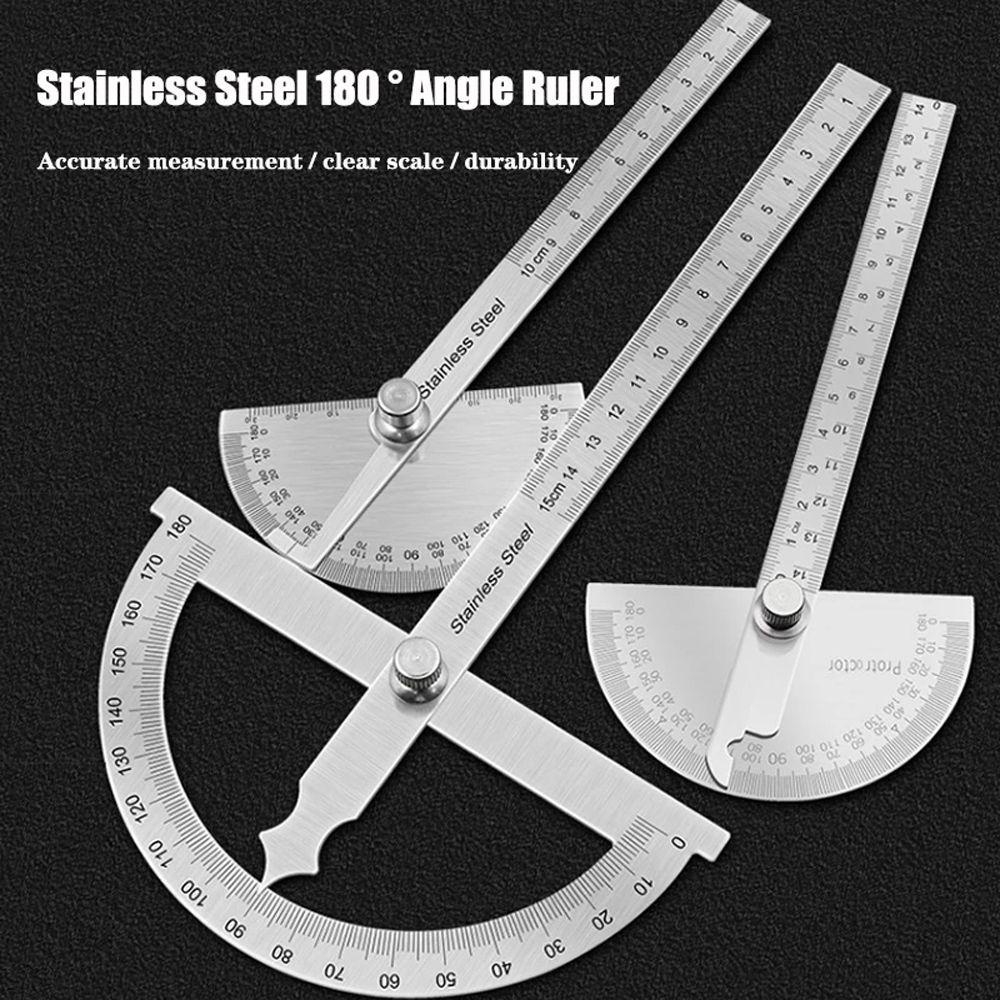 Quinton Alat Ukur Busur Derajat Kepala Bulat Bahan Stainless Steel Adjustable