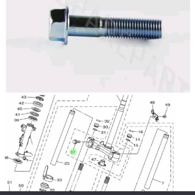 BAUT SEGITIGA BAWAH AEROX 155 ORI