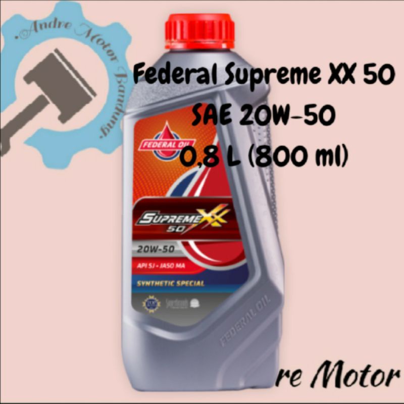 OLI MOTOR FEDERAL SUPREME XX 50 SAE 20W 50 API SJ 0.8 LITER