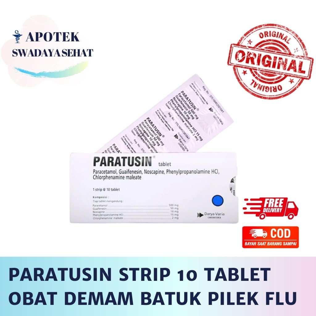 PARATUSIN 10 Tablet - Obat Demam Batuk Pilek Flu Strip