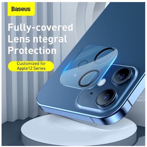 BASEUS RING CAMERA LENS TEMPERED GLASS FOR IPHONE 12 MINI FULL COVER