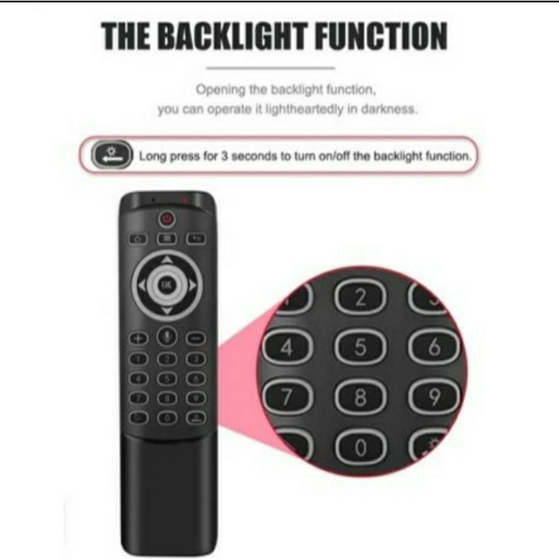 SKU-1271 AIR MOUSE MT1 LED REMOTE GOOGLE VOICE MIC TV BOX ANDROID